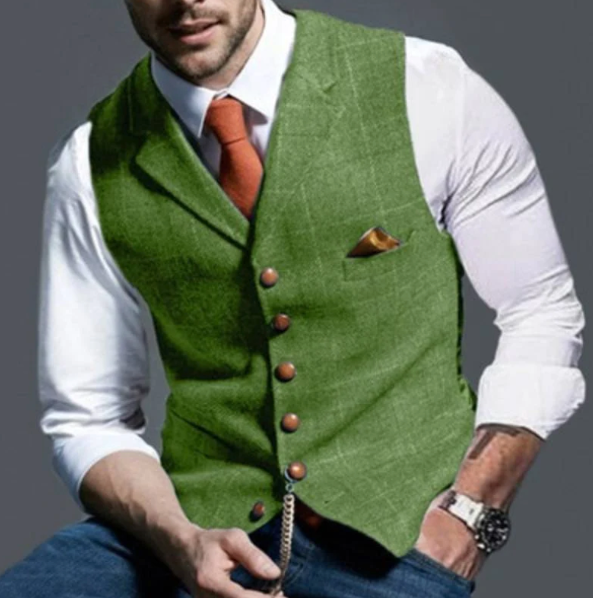 Men's Checkered Pattern Waistcoat | for Weddings and Business