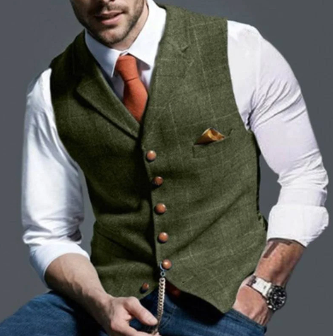 Men's Checkered Pattern Waistcoat | for Weddings and Business
