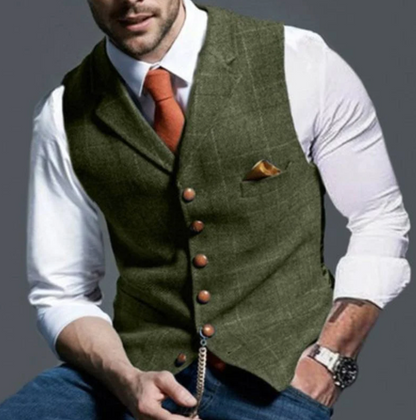 Men's Checkered Pattern Waistcoat | for Weddings and Business