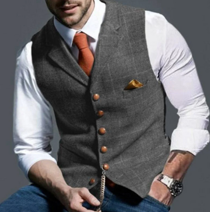 Men's Checkered Pattern Waistcoat | for Weddings and Business