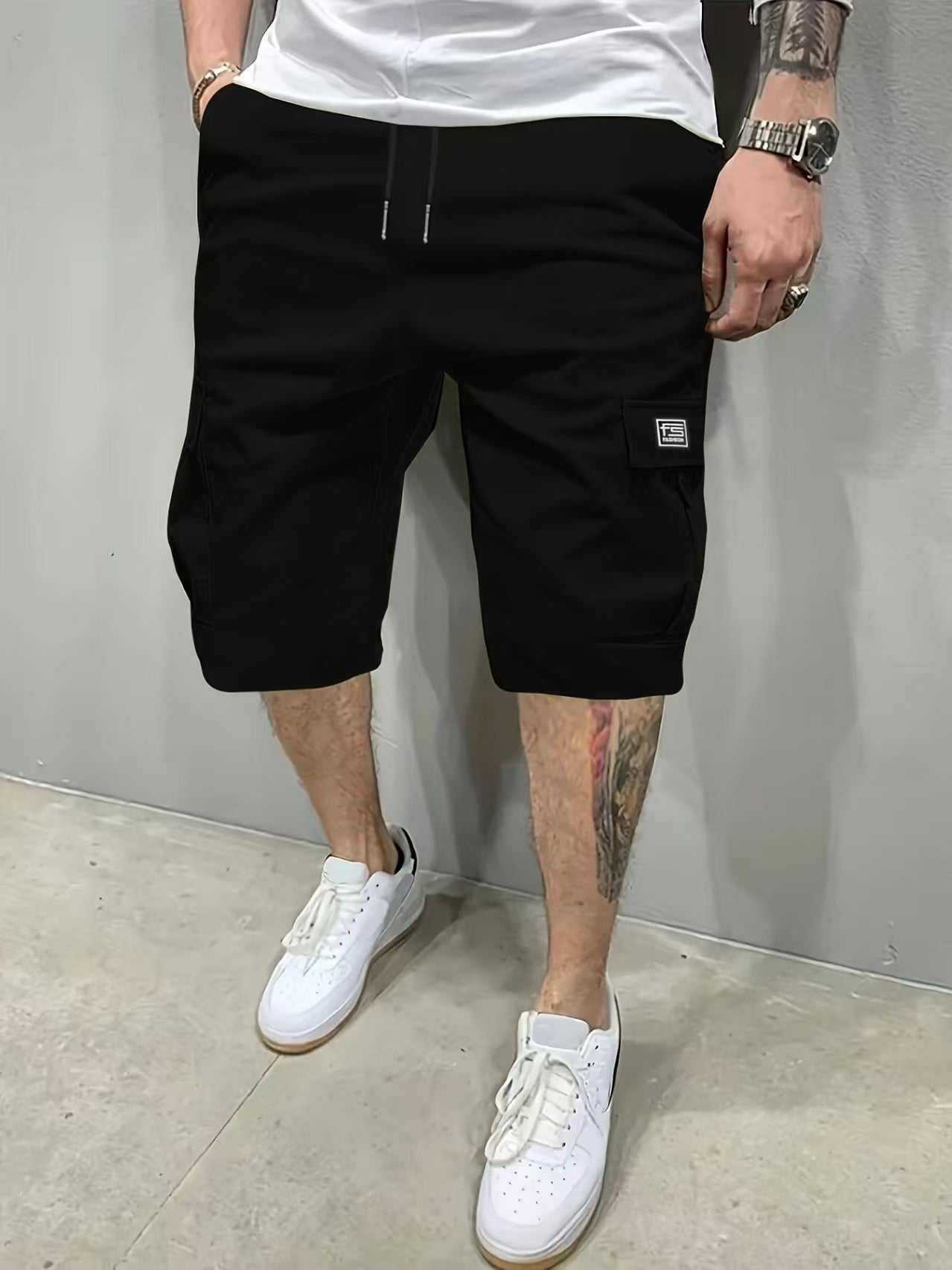 Men's Casual Cargo Shorts with Drawstring Waist | Knee Length