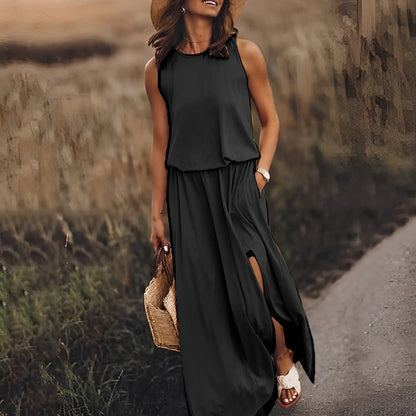 Women's Summer Dress with Side Slit | Maxi