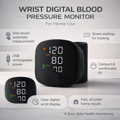 Automatic Digital Wrist Blood Pressure Monitor for Home Use