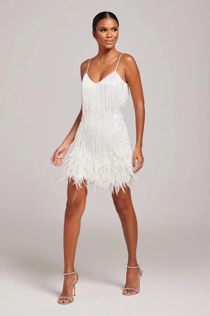 Women's Christmas Party Feather Dress | Mini
