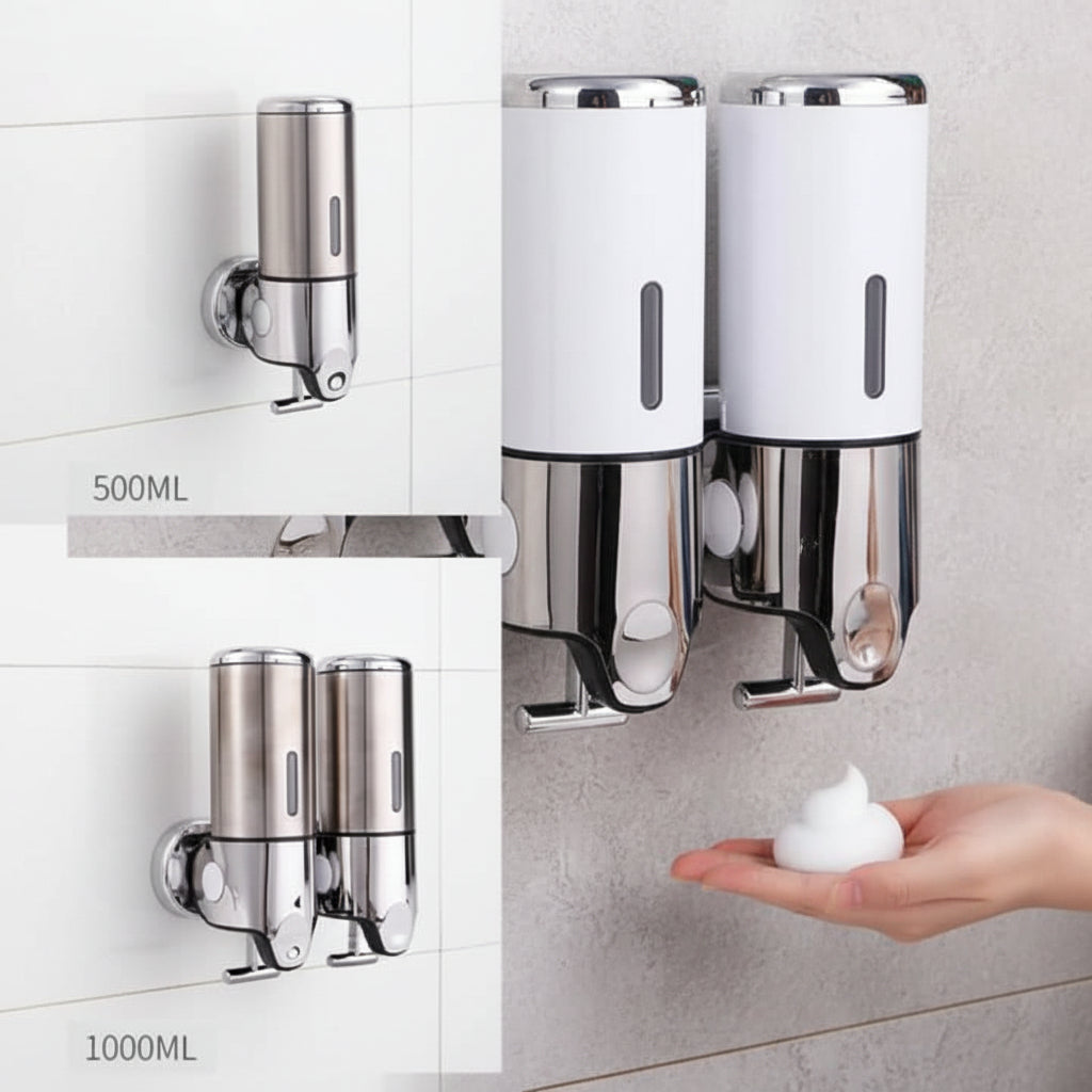Premium Wall-Mounted Soap Dispenser with Elegant Stainless Steel Design