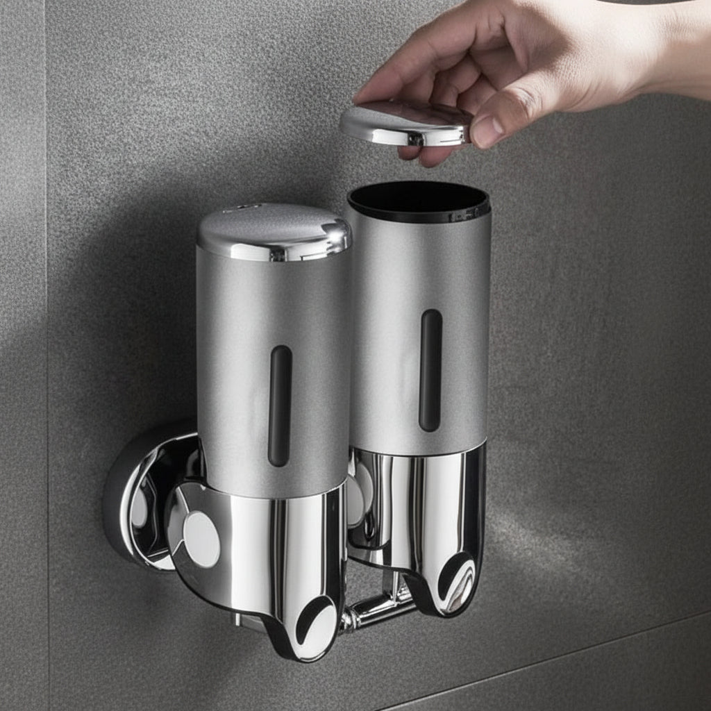 Premium Wall-Mounted Soap Dispenser with Elegant Stainless Steel Design
