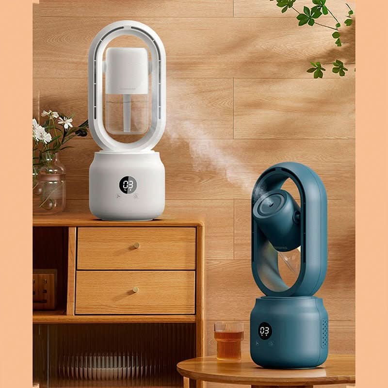 Portable Bladeless Fan with Humidifier and Night Light