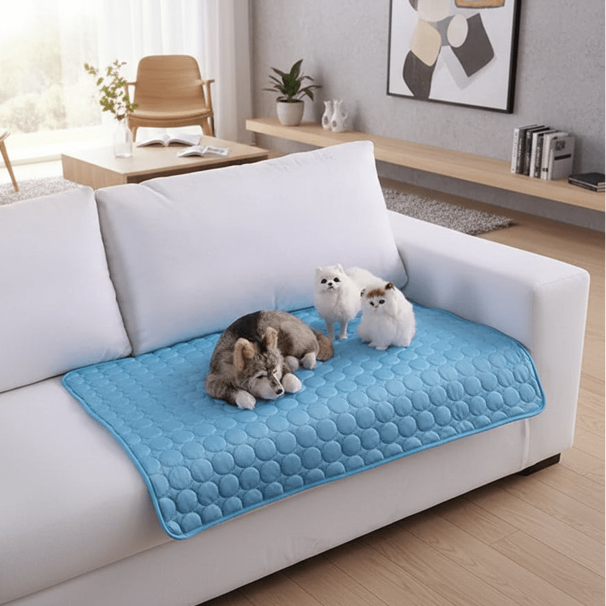 Cooling Mat for Dogs and Cats Made from Breathable Ice Silk