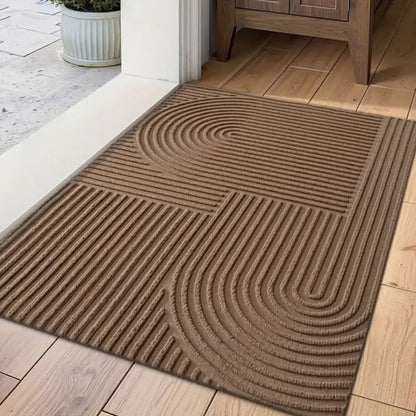 Absorbent, Washable Mat with Flowing Line Pattern