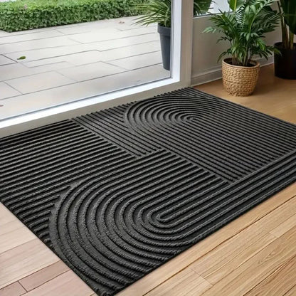 Absorbent, Washable Mat with Flowing Line Pattern