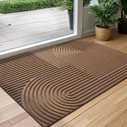 Absorbent, Washable Mat with Flowing Line Pattern