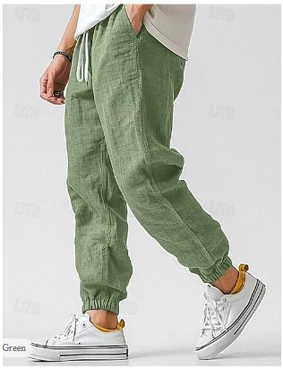 Men's Loose Fit Linen Pants | with Drawstring and Pockets