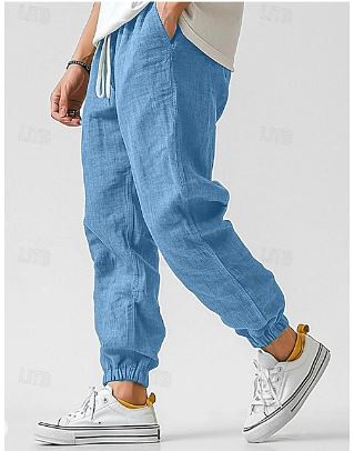 Men's Loose Fit Linen Pants | with Drawstring and Pockets