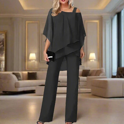 Women's Stylish Jumpsuit with Asymmetrical Top | Set