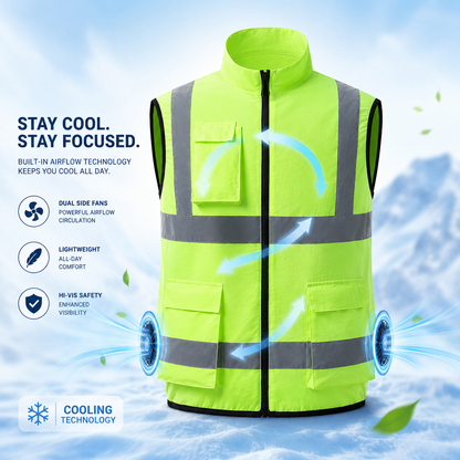 Rechargeable Fan Cooling Vest for Outdoor Work, Construction, and Travel