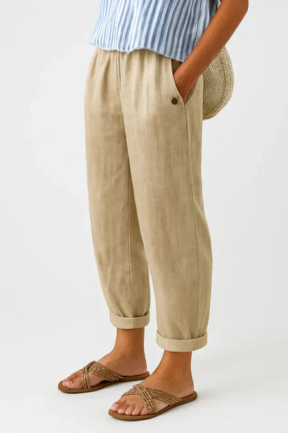 Women's Casual Cropped Ankle Pants | with Pockets