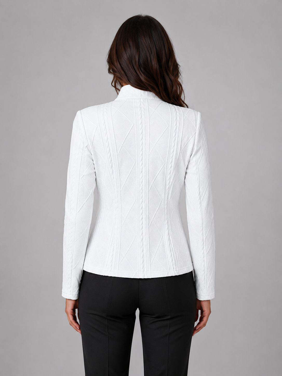 Women's Business Casual Slim Fit Blazer Jacket | with Stand Collar
