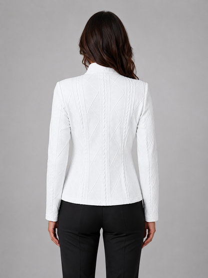 Women's Business Casual Slim Fit Blazer Jacket | with Stand Collar