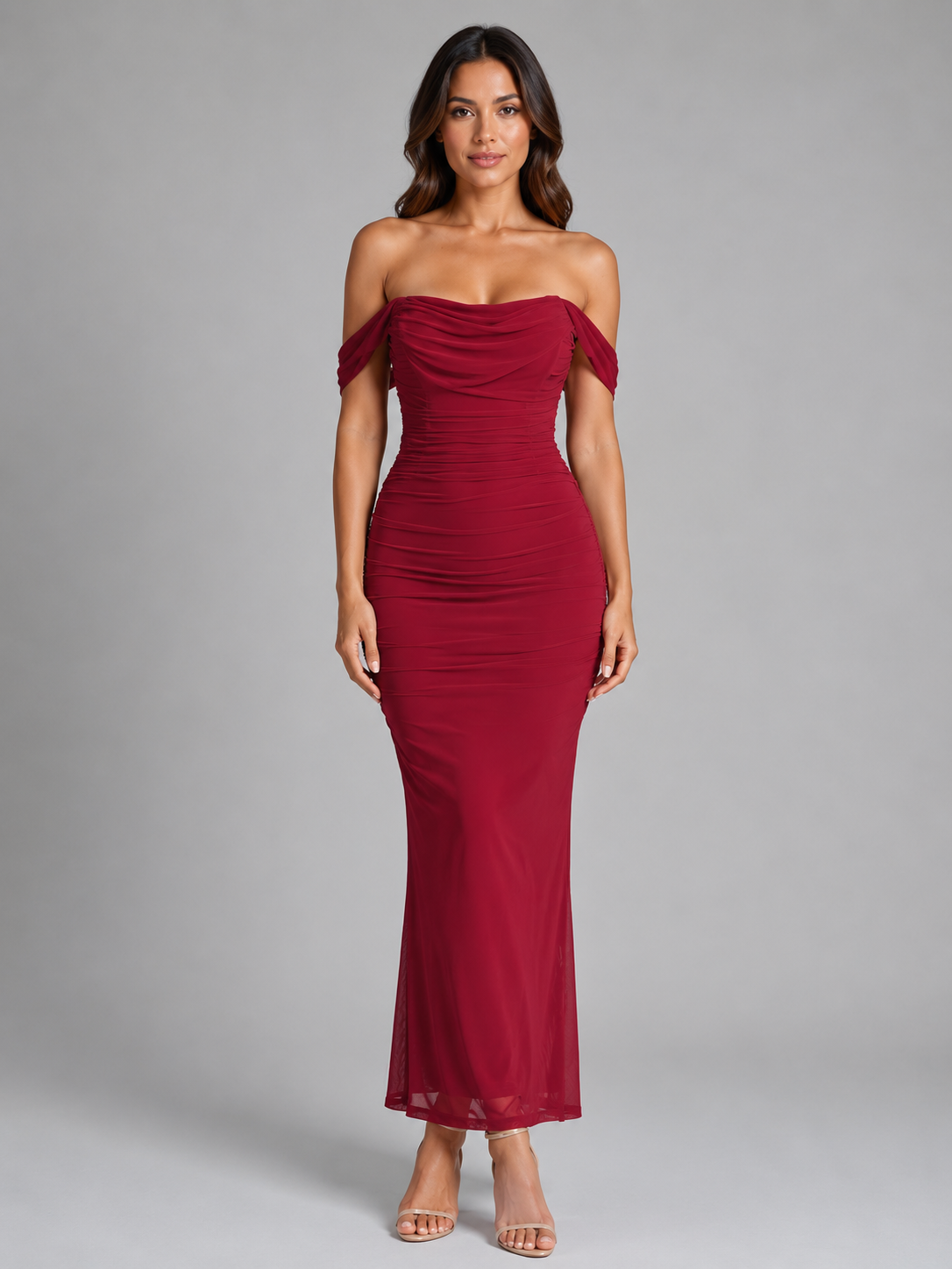 Women's Off-Shoulder Mermaid Style Evening Gown | Maxi
