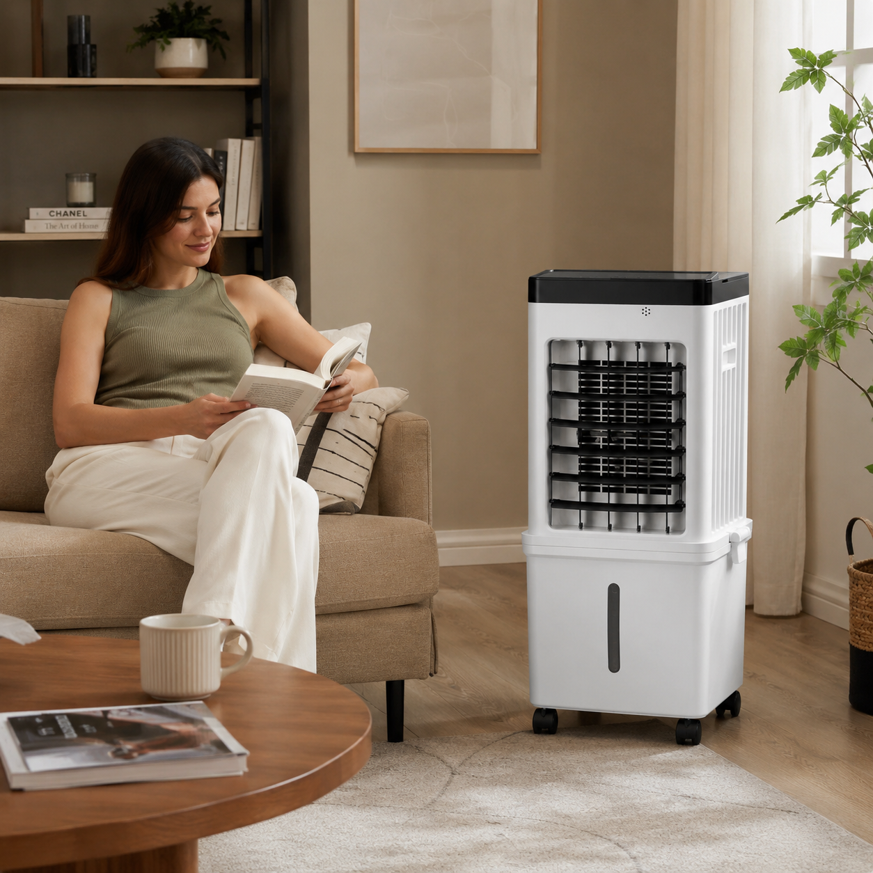 Portable Evaporative Cooling Fan with 12-Hour Timer
