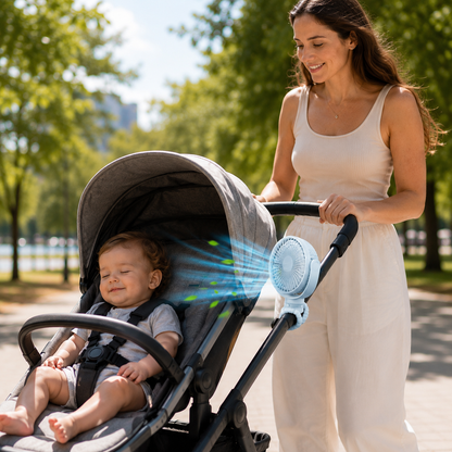 Portable USB Rechargeable Octopus Stroller Fan for Baby Gear