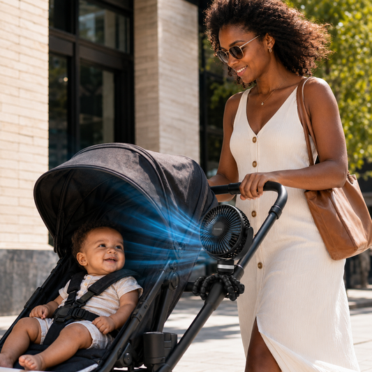 Portable USB Rechargeable Octopus Stroller Fan for Baby Gear