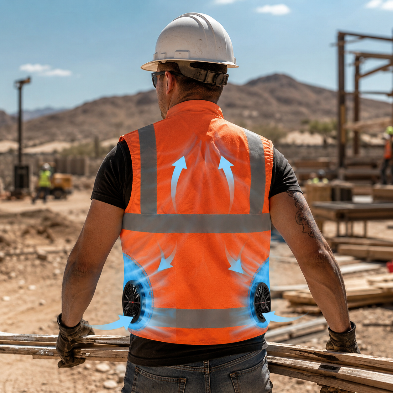 Rechargeable Fan Cooling Vest for Outdoor Work, Construction, and Travel