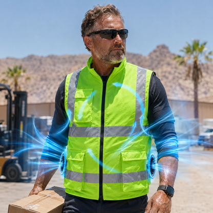 Rechargeable Fan Cooling Vest for Outdoor Work, Construction, and Travel
