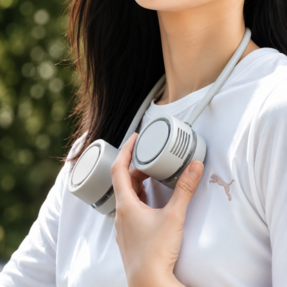 Portable Rechargeable Neck Fan - Foldable Bladeless Hands-Free Cooling for Travel