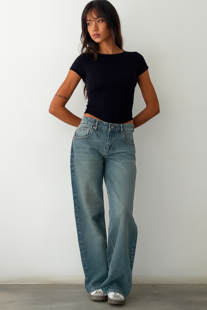 Women’s Casual Low Waist Baggy Cut Jeans | Loose Fit