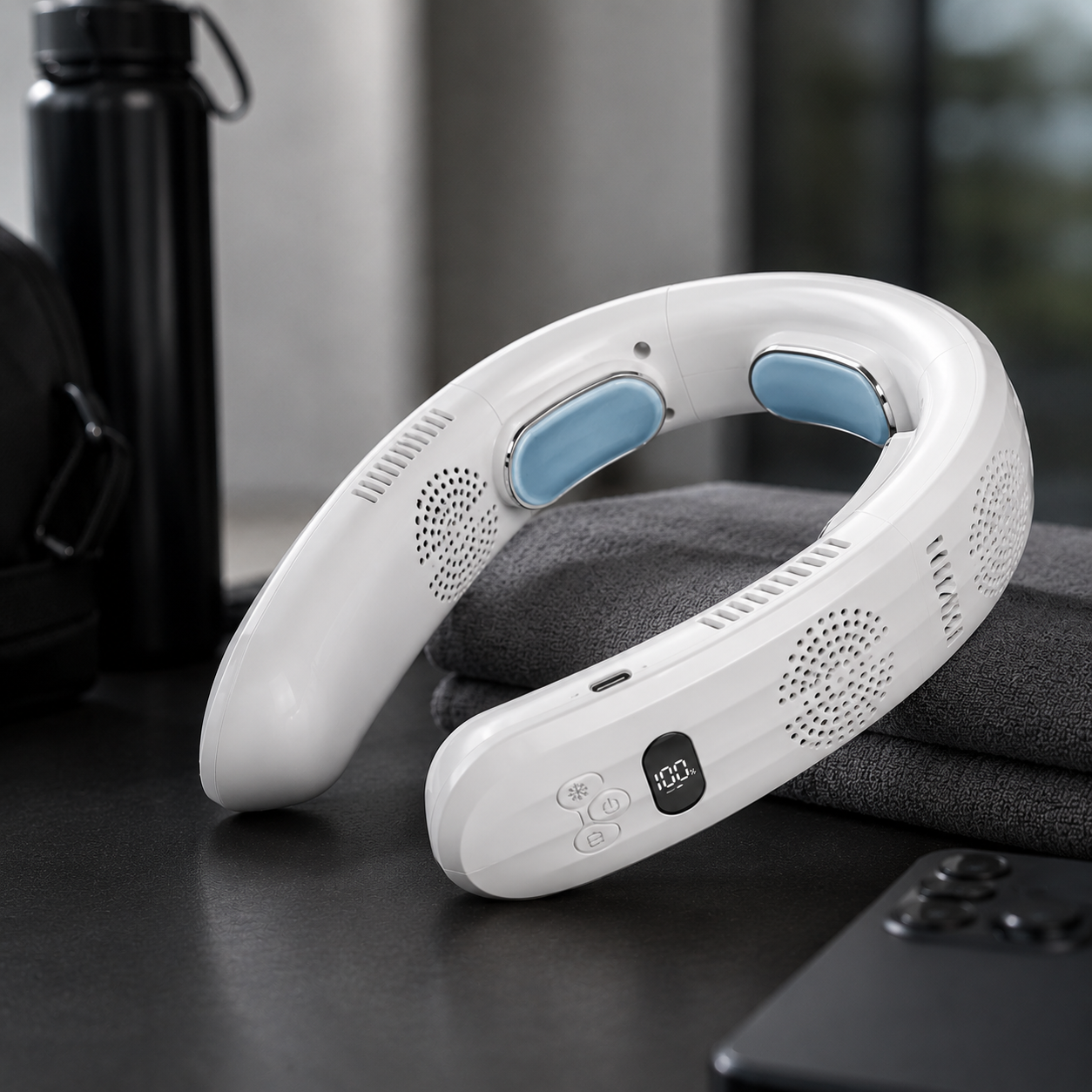 3 Zone Neck Cooler and Heater, All-Weather Wearable Neck Fan