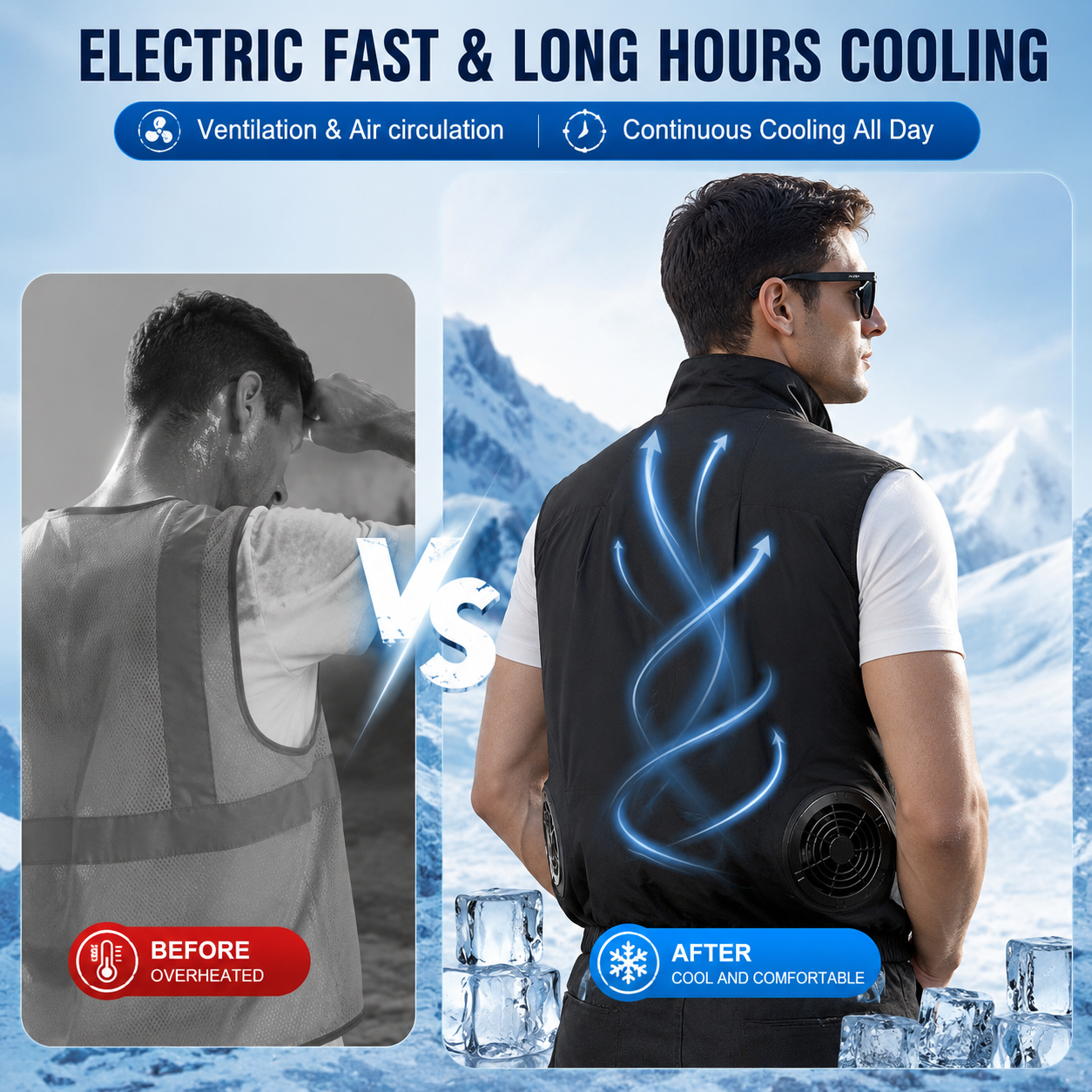 Cooling Vest with Dual Fans for Outdoor Work and Portable Heat Relief