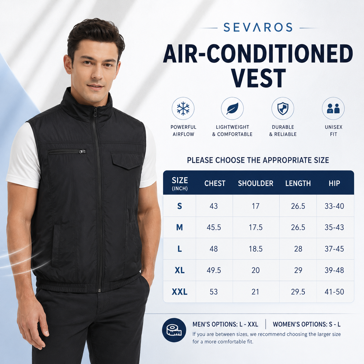 Cooling Vest with Dual Fans for Outdoor Work and Portable Heat Relief