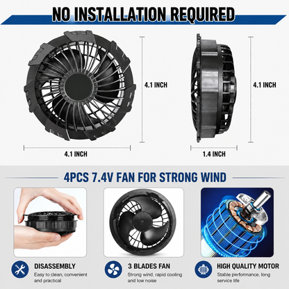 Portable Cooling Vest with Four Fans for Heat Relief During Outdoor Work