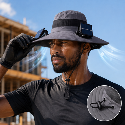 Rechargeable Dual Fan Cooling Hat for Outdoor Activities, Hiking, Camping, and Golfing