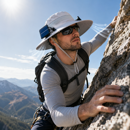 Rechargeable Dual Fan Cooling Hat for Outdoor Activities, Hiking, Camping, and Golfing
