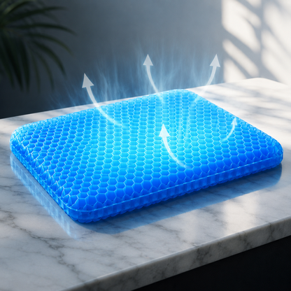 Cooling Gel Seat Cushion with Honeycomb Design, Non-Slip Pad for Home and Office Use