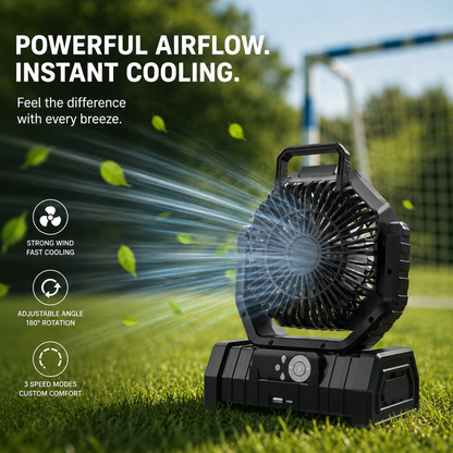 Camping Fan with LED Lantern and Battery-Powered Tent Light