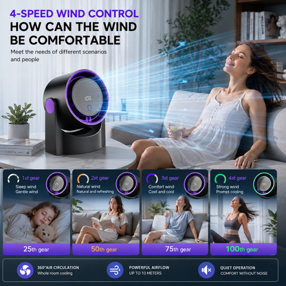 Compact Wireless USB Fan for Home, Office, Bedroom, and Dorm Cooling