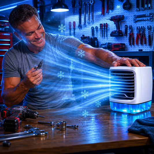 Compact Mini Evaporative Cooler with 4 Speed Options and 8-Hour Runtime
