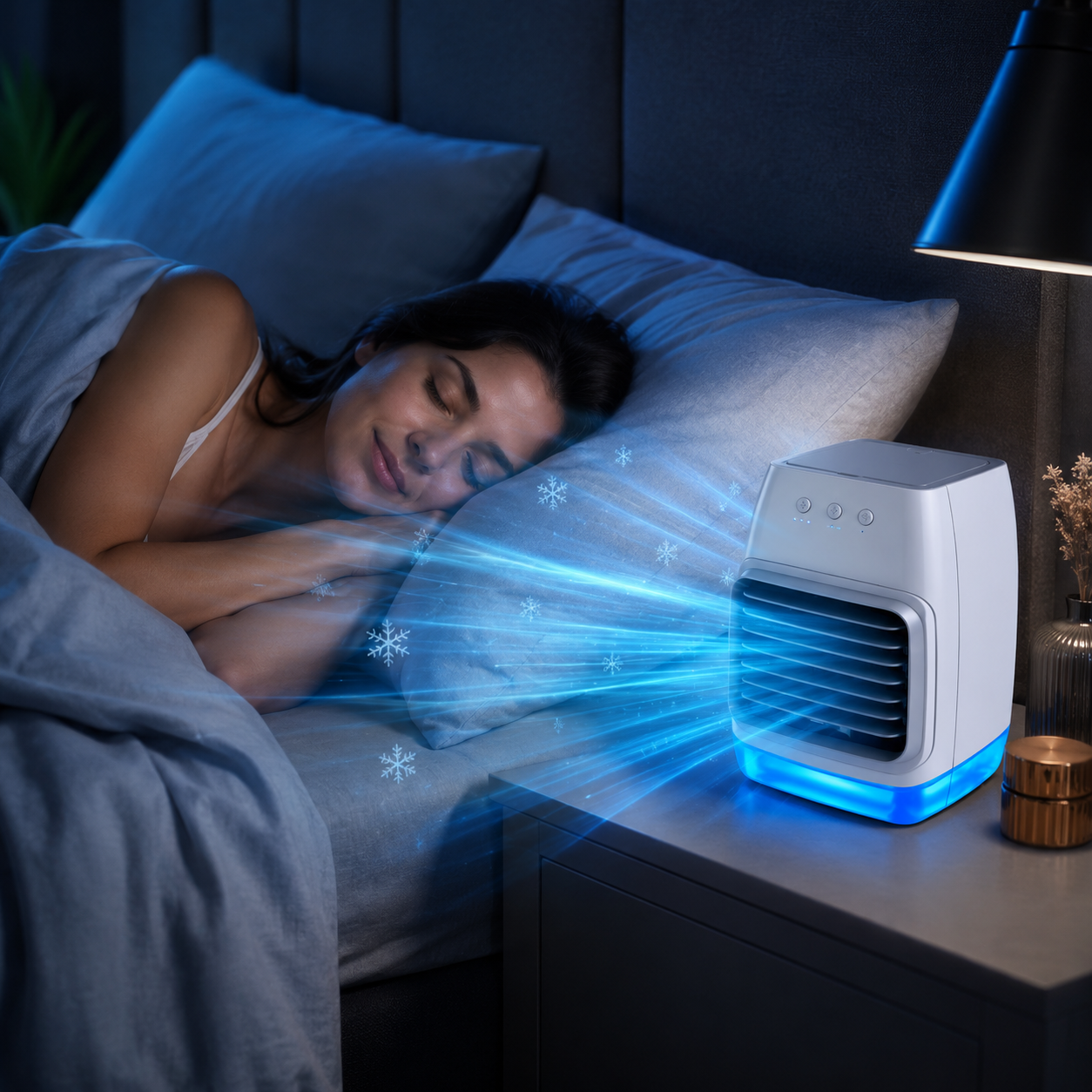 Compact Mini Evaporative Cooler with 4 Speed Options and 8-Hour Runtime