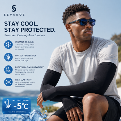 Cooling Arm Sleeves with UPF 50+ Ice Silk for Outdoor Sports