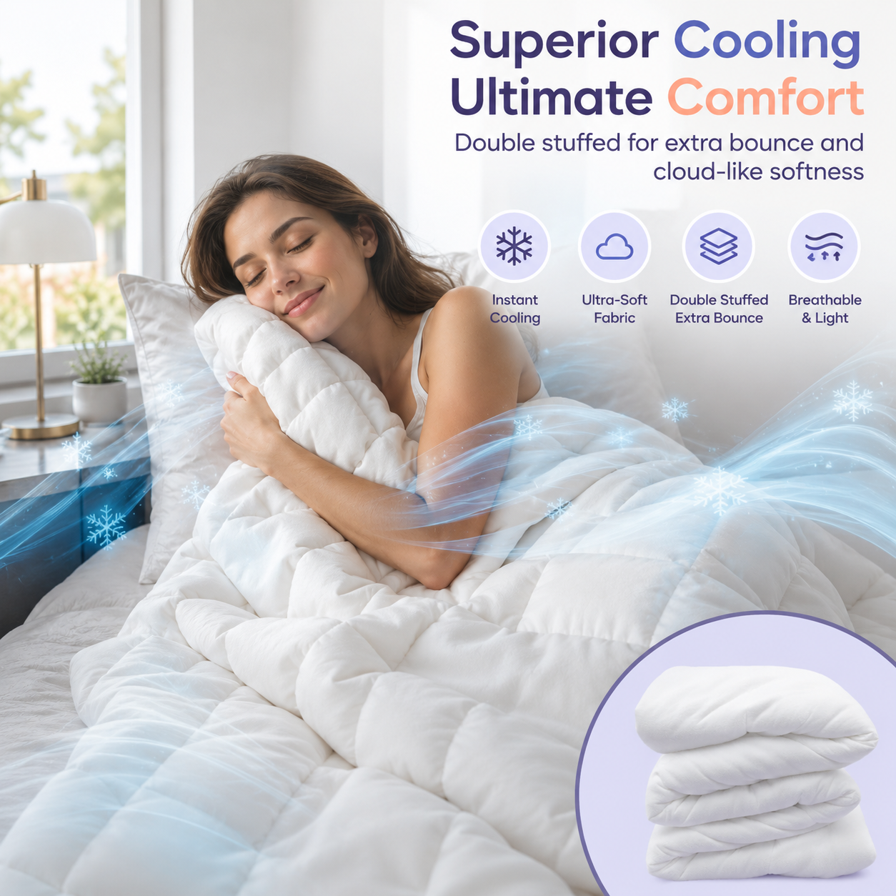 Lightweight Breathable Cooling Summer Blanket for All-Night Comfort