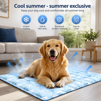 Pet Cooling Mat with Gel Infusion - Self-Cooling Pad for Dogs and Cats
