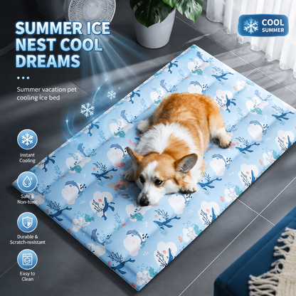 Pet Cooling Mat with Gel Infusion - Self-Cooling Pad for Dogs and Cats