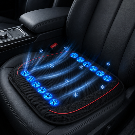 Cooling Car Seat Cushion with 10 Fans, USB 12V/24V Ventilated Seat Pad