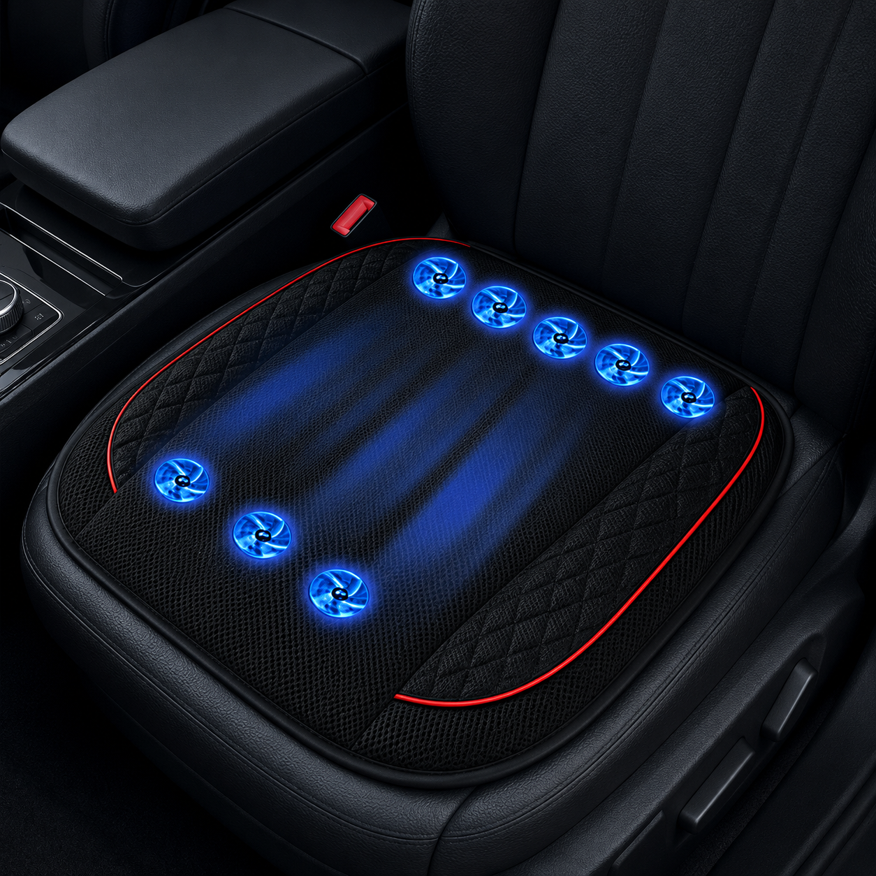 Cooling Car Seat Cushion with 10 Fans, USB 12V/24V Ventilated Seat Pad