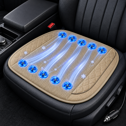 Cooling Car Seat Cushion with 10 Fans, USB 12V/24V Ventilated Seat Pad