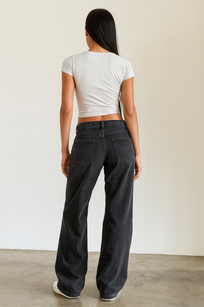 Women’s Casual Low Waist Baggy Cut Jeans | Loose Fit
