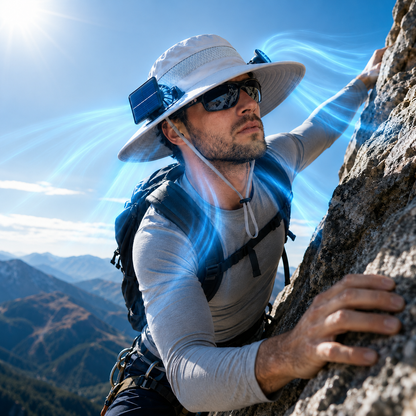 Rechargeable Dual Fan Cooling Hat for Outdoor Activities, Hiking, Camping, and Golfing
